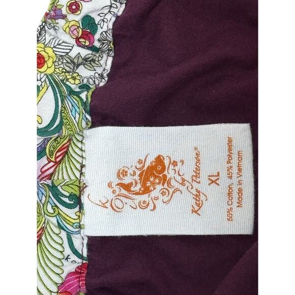 Kathy Peterson Purple Scrub Cargo Pants Size XL - Picture 3 of 6